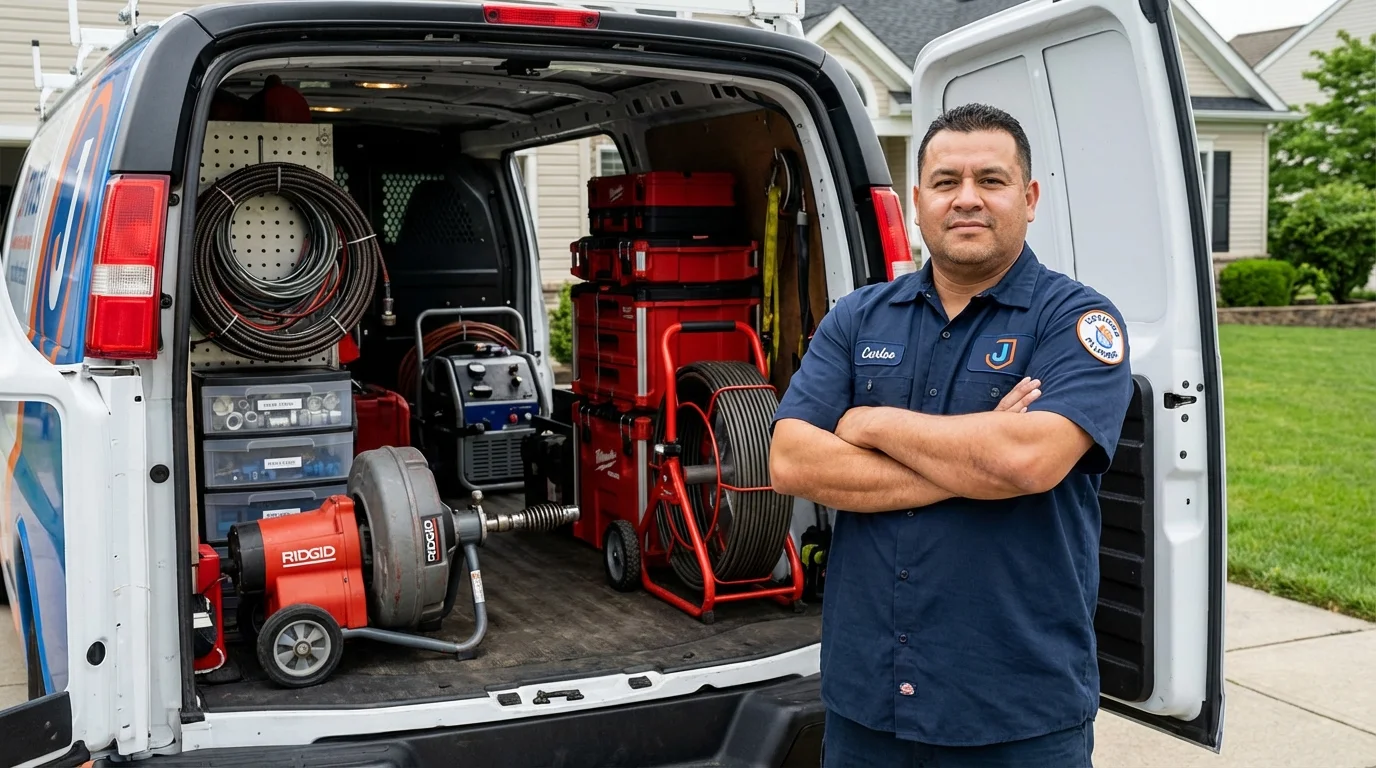 Professional drain cleaning equipment and Johns Plumbing LLC plumber in Morgan