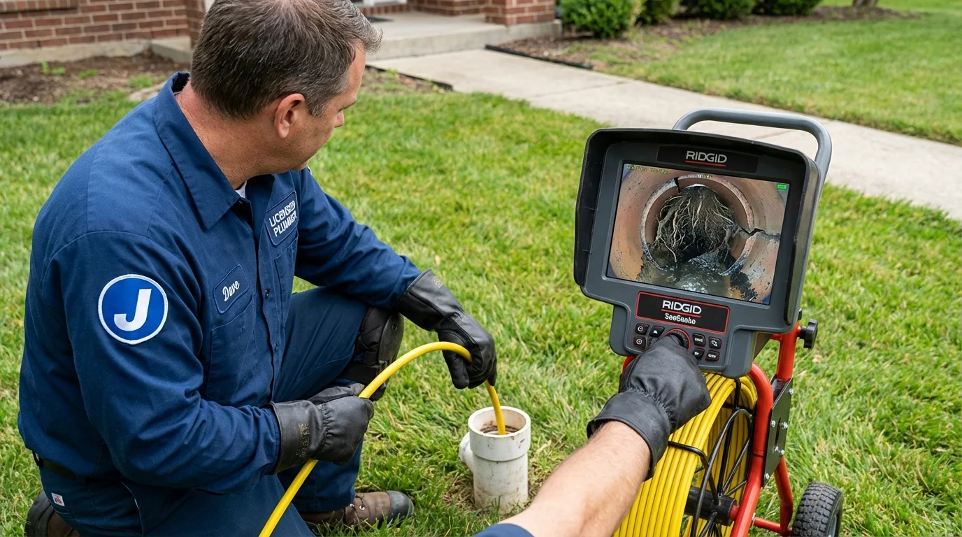 Sewer camera inspection being performed by Johns Plumbing LLC in Morgan